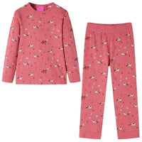 Pijama de manga comprida para criança rosa-velho 92