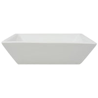 vidaXL Lavatório quadrado branco cerâmica 41,5x41,5x12 cm