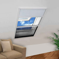 vidaXL Tela anti-insetos plissada janela + quebra-luz alumínio 60x80cm