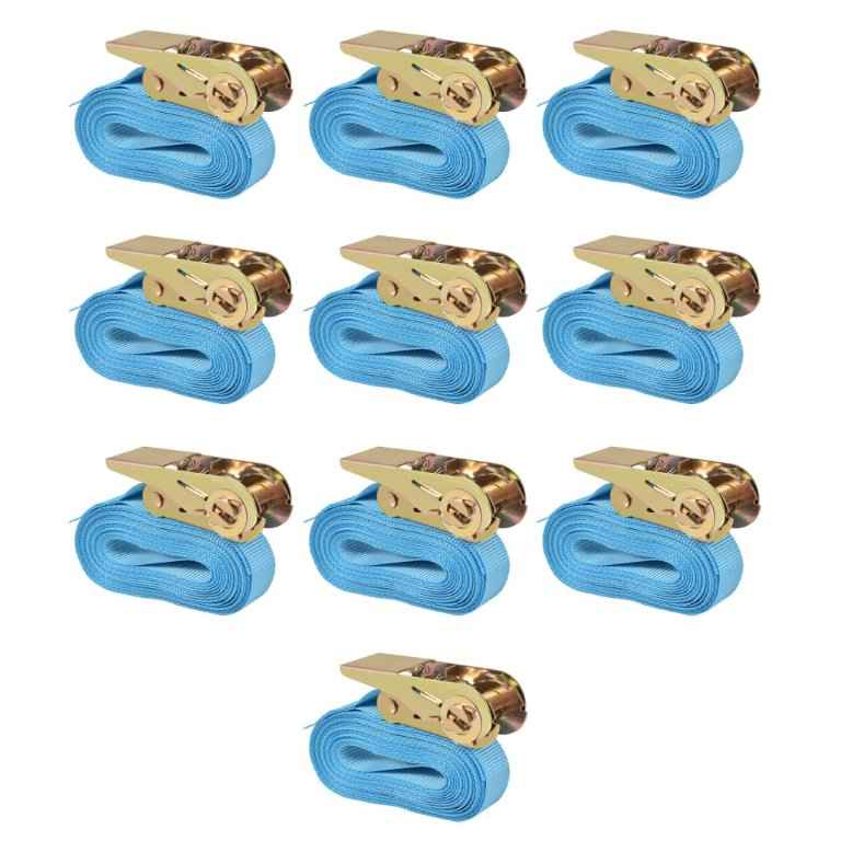 vidaXL Cintas de fixação c/ roquete 4 pcs 0,8 toneladas 6mx25mm azul