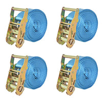 vidaXL Cintas de fixação c/ roquete 4 pcs 0,8 toneladas 6mx25mm azul
