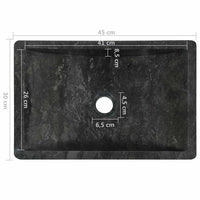 vidaXL Lavatório 45x30x12 cm mármore preto brilhante