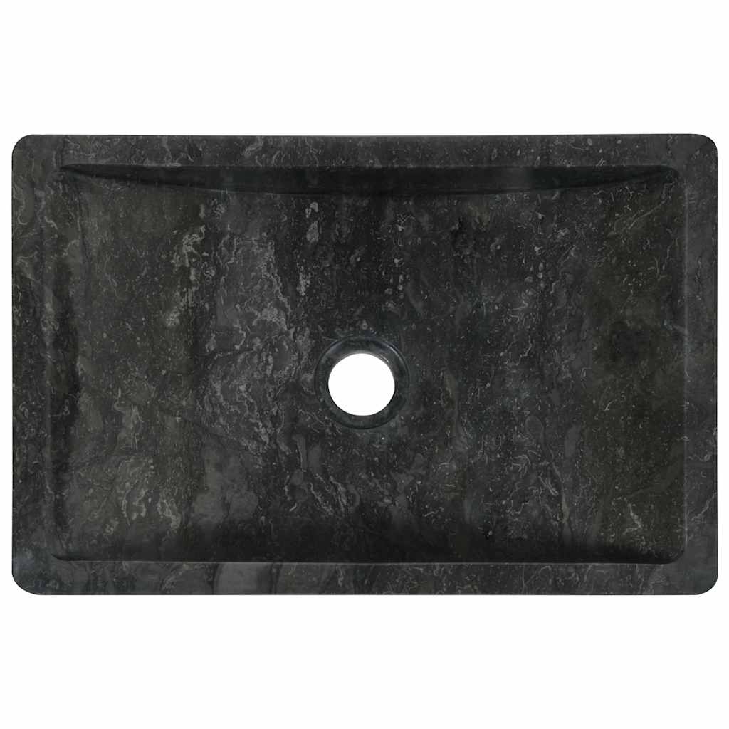 vidaXL Lavatório 45x30x12 cm mármore preto brilhante