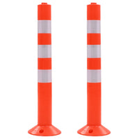 vidaXL Poste de amarração p/ controlo do trânsito 2 pcs plástico 75 cm