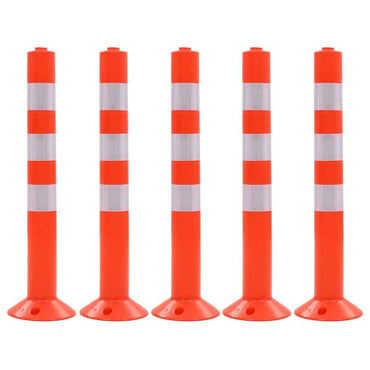 vidaXL Poste de amarração p/ controlo do trânsito 2 pcs plástico 75 cm