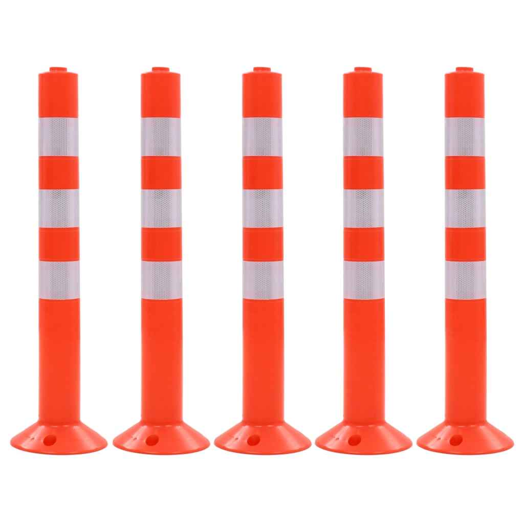 vidaXL Poste de amarração p/ controlo do trânsito 2 pcs plástico 75 cm