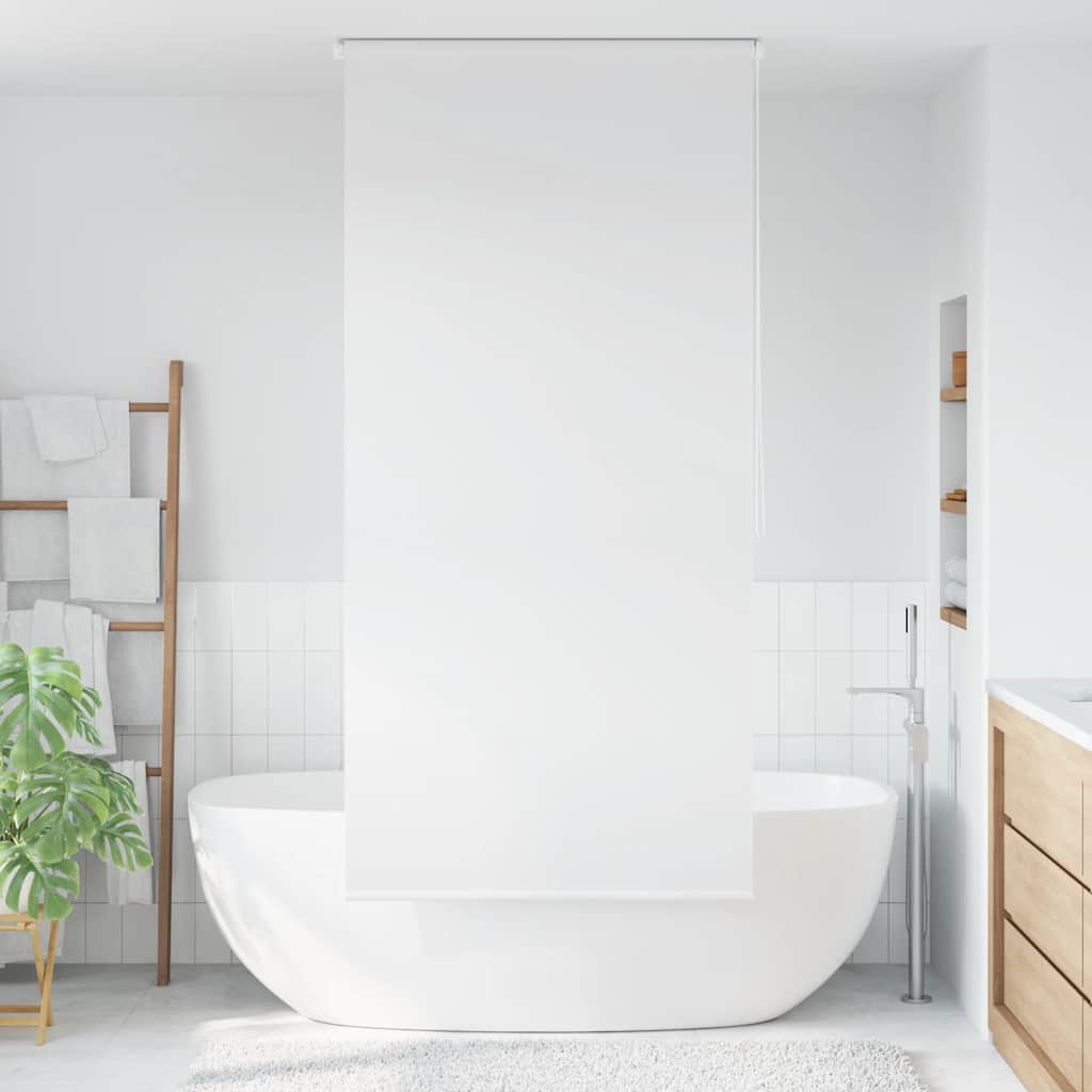 vidaXL Estore de rolo para o duche 80x240 cm branco