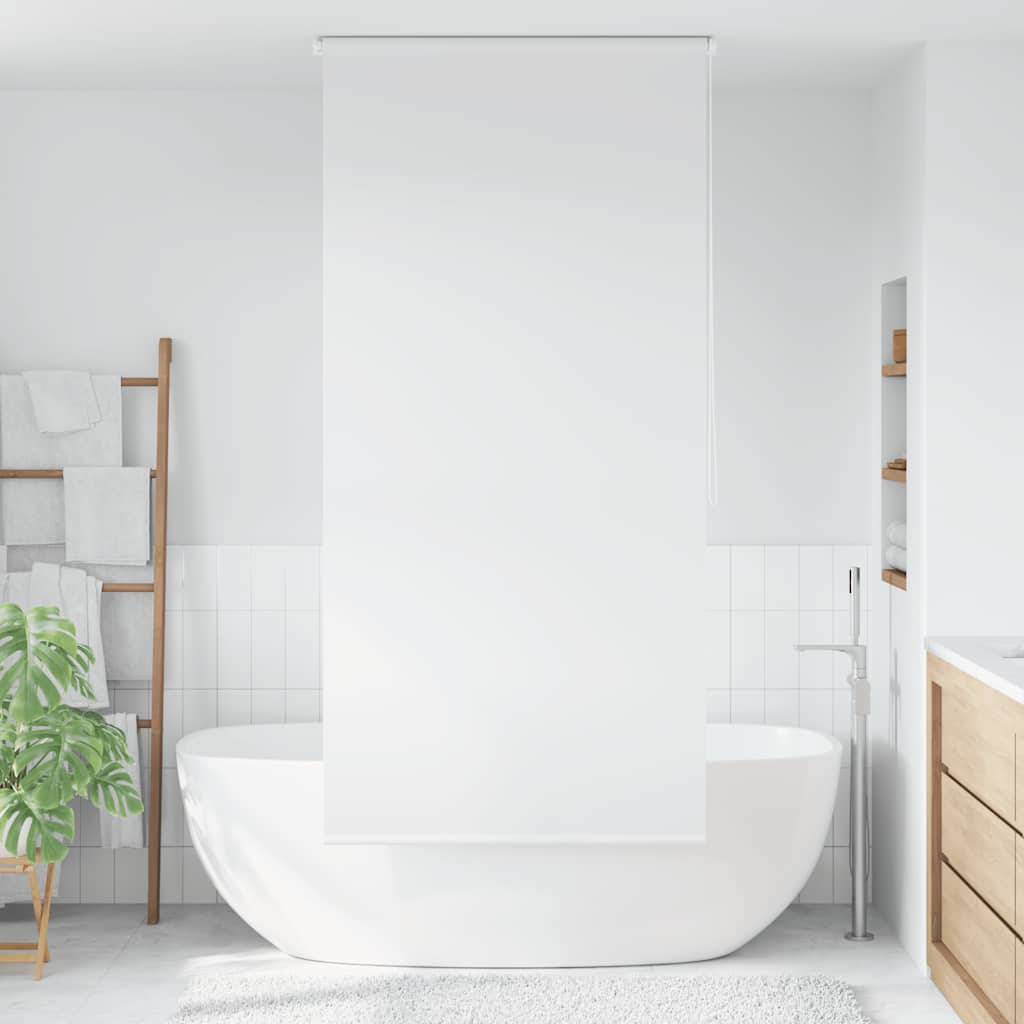 vidaXL Estore de rolo para o duche 80x240 cm branco