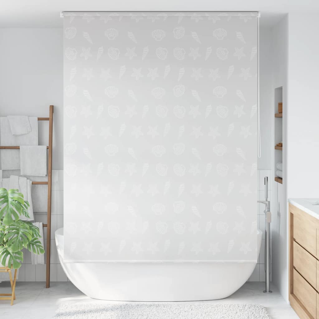 vidaXL Estore de rolo para o duche 80x240 cm branco