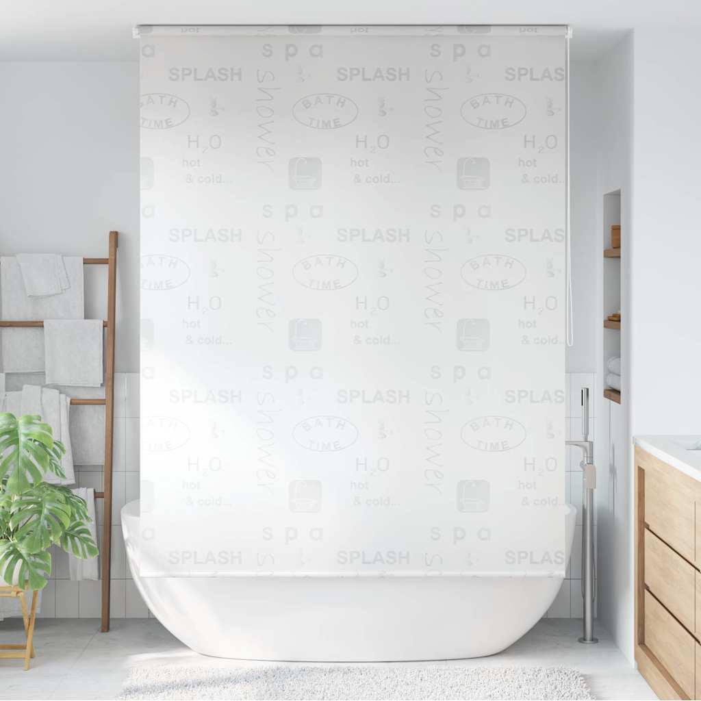 vidaXL Estore de rolo para o duche 80x240 cm branco