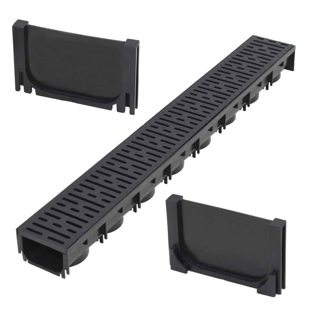 vidaXL Canais de drenagem 3 pcs aço galvanizado 3 m