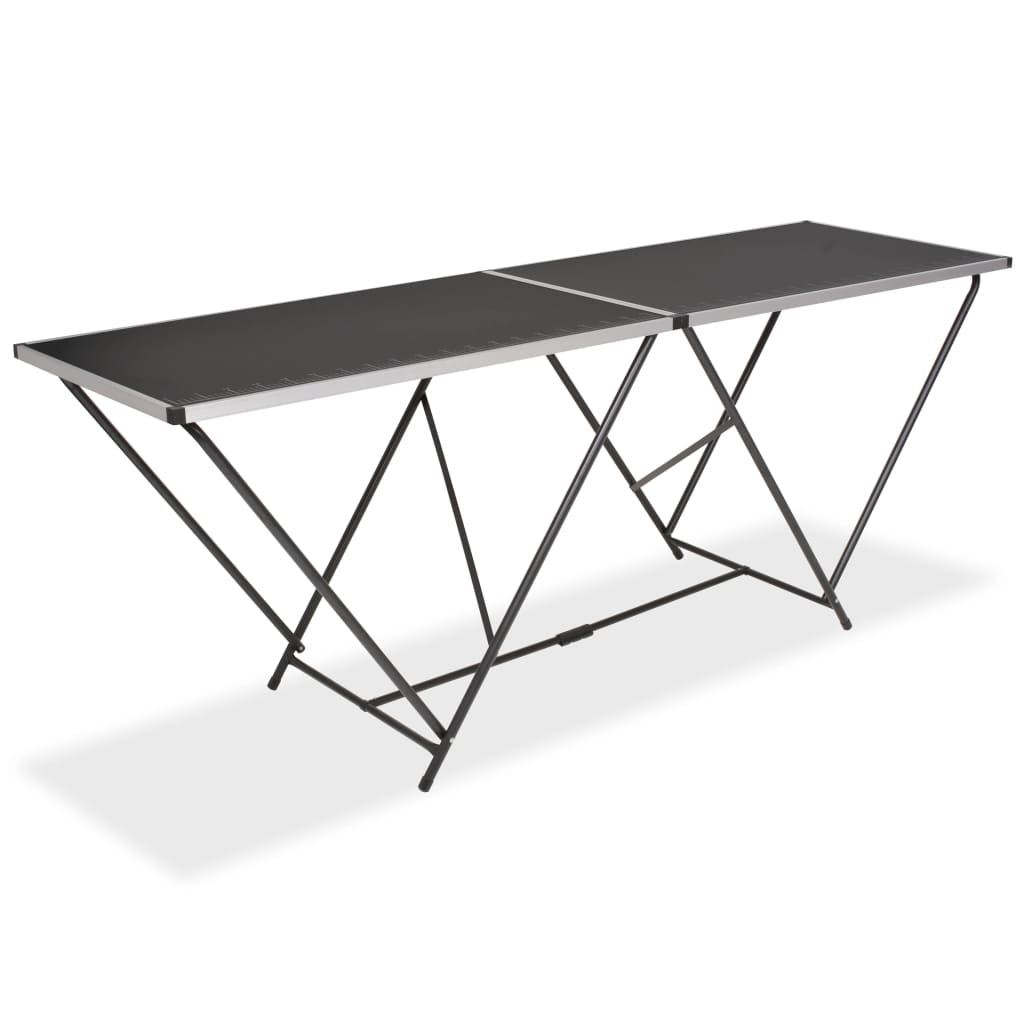vidaXL Mesa/bancada de trabalho dobrável MDF e alumínio 300x60x78 cm