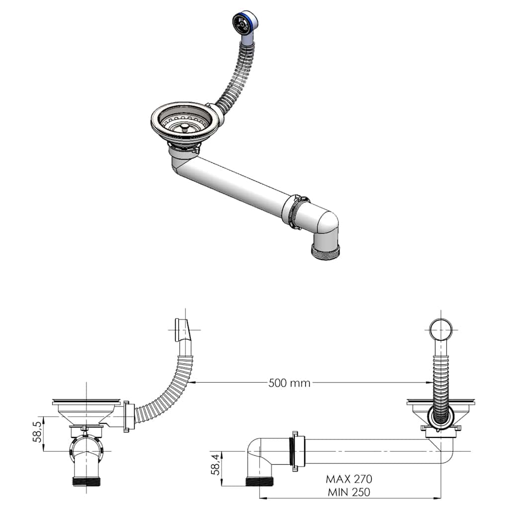 vidaXL Lava-louça com 1 cuba granito preto