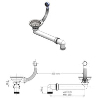vidaXL Lava-louça com 1 cuba granito preto