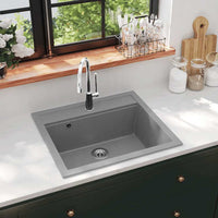 vidaXL Lava-louça com 1 cuba granito preto