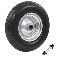 vidaXL Roda de carrinho de mão com eixo PU sólido 4.00-8 390 mm
