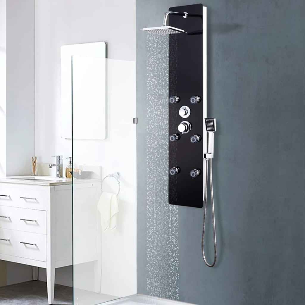 vidaXL Coluna de duche em vidro 25x44,6x130 cm branco
