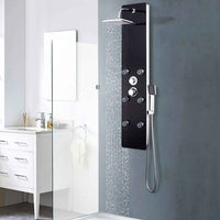 vidaXL Coluna de duche em vidro 25x44,6x130 cm branco