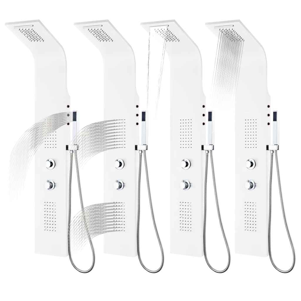 vidaXL Coluna de duche em alumínio 20x44x130 cm branco