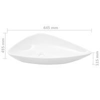vidaXL Lavatório em cerâmica 645x455x115 mm preto triangular