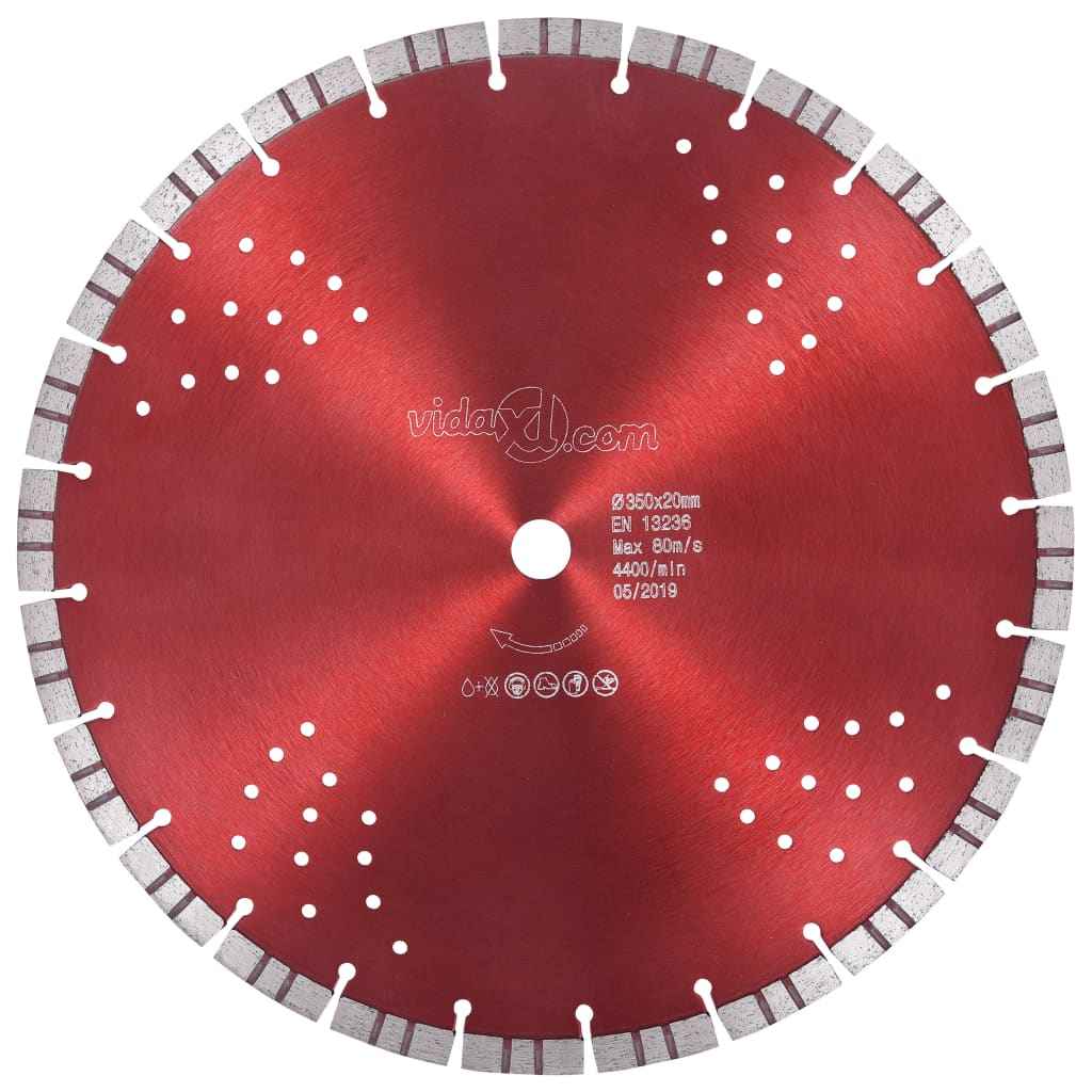 vidaXL Disco de corte de diamante com turbo e orifícios aço 300 mm