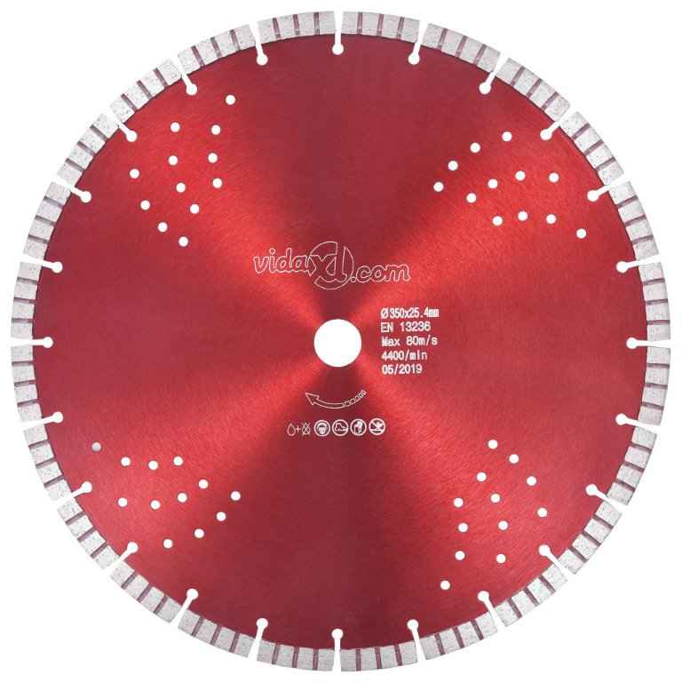 vidaXL Disco de corte de diamante com turbo e orifícios aço 300 mm