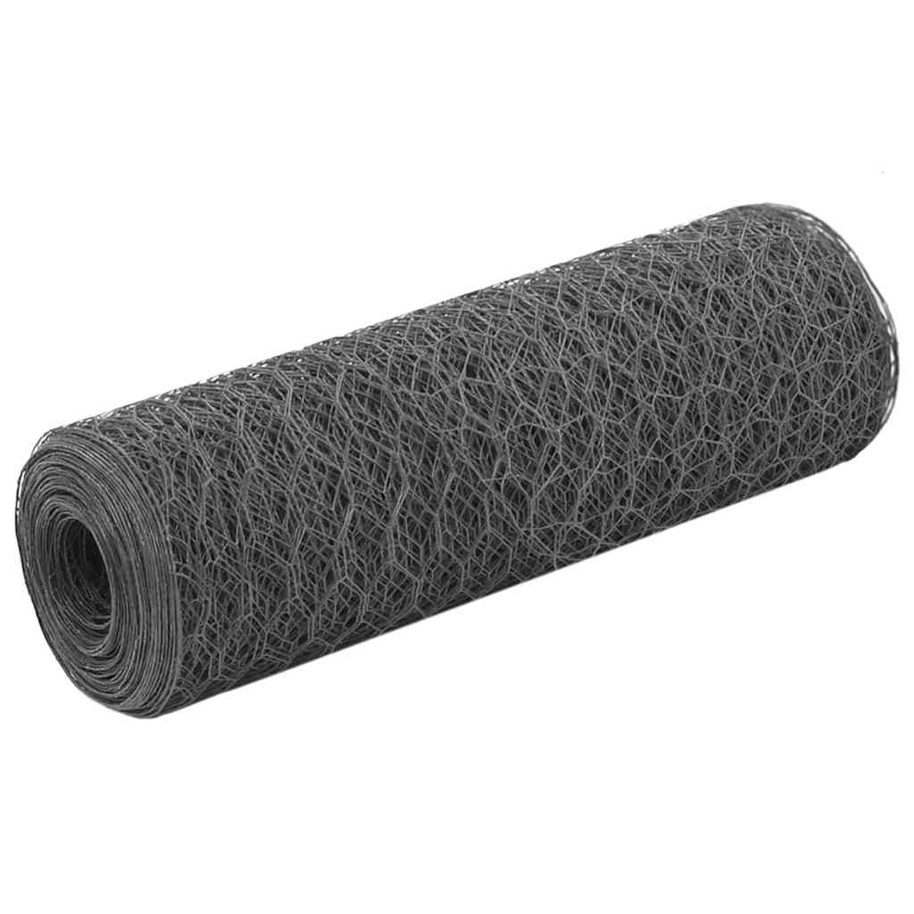 vidaXL Cerca de arame galinheiro c/ revestimento em PVC 25x0,5 m verde