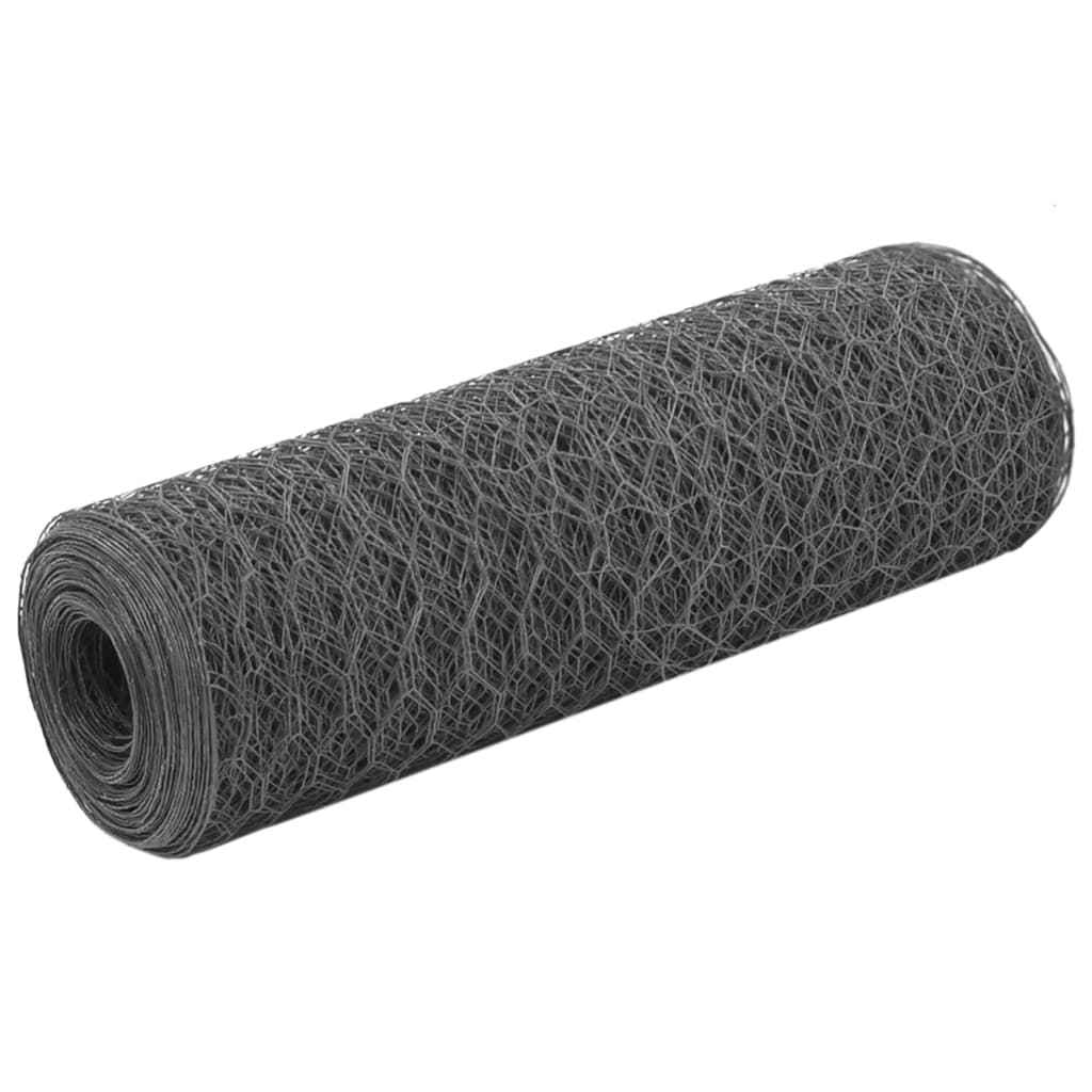 vidaXL Cerca de arame galinheiro c/ revestimento em PVC 25x0,75m verde