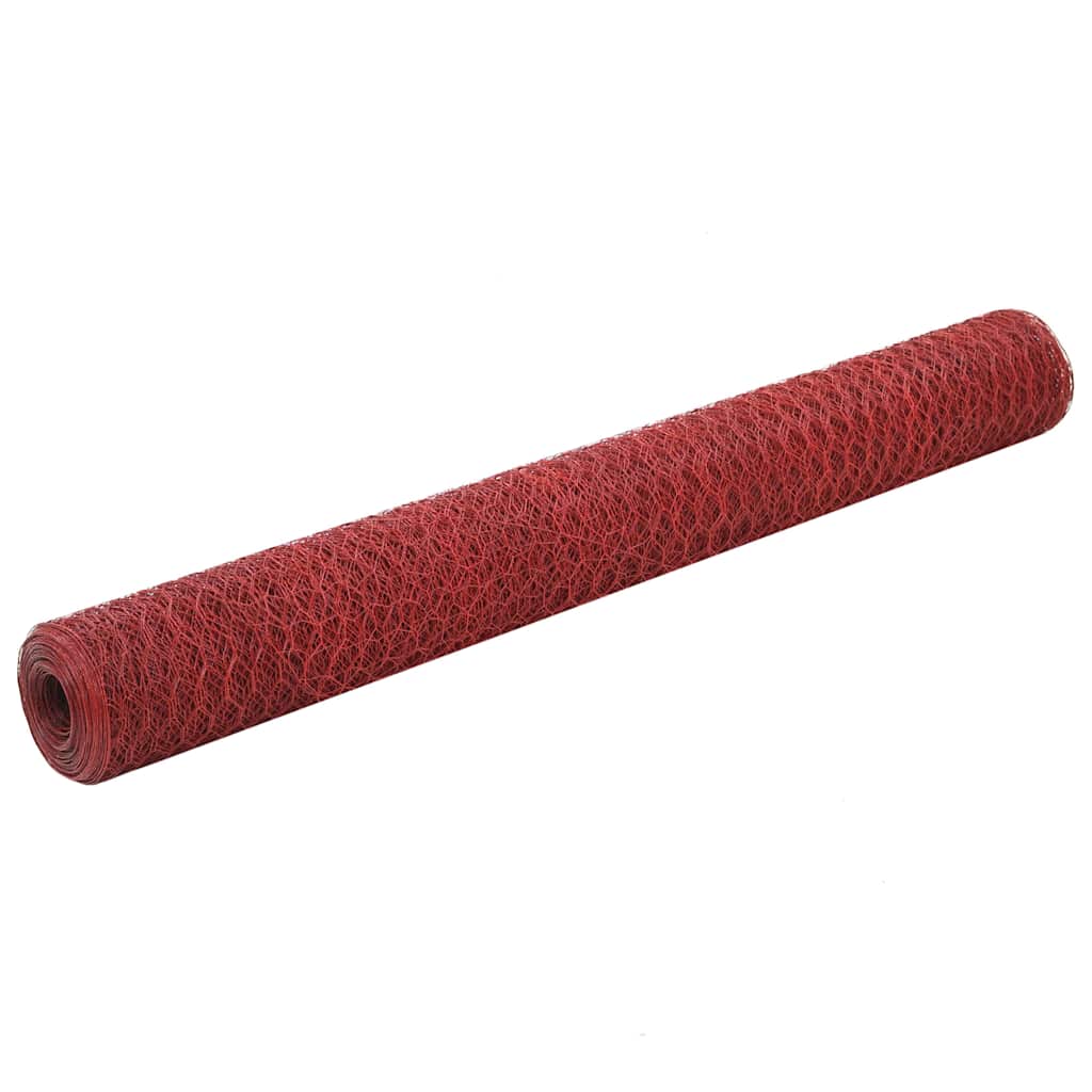 vidaXL Cerca de arame galinheiro c/ revestimento em PVC 25x0,5 m verde