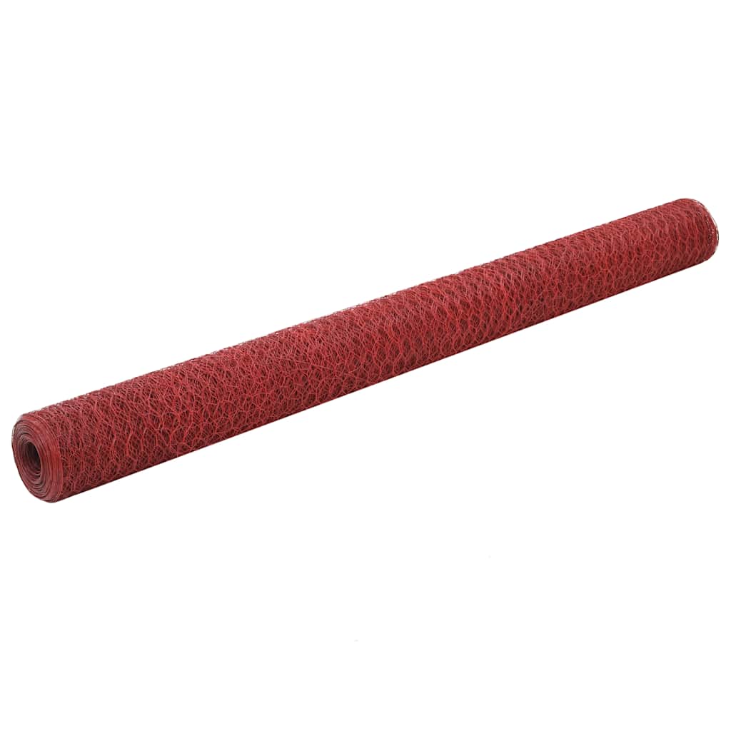 vidaXL Cerca de arame galinheiro c/ revestimento em PVC 25x0,5 m verde