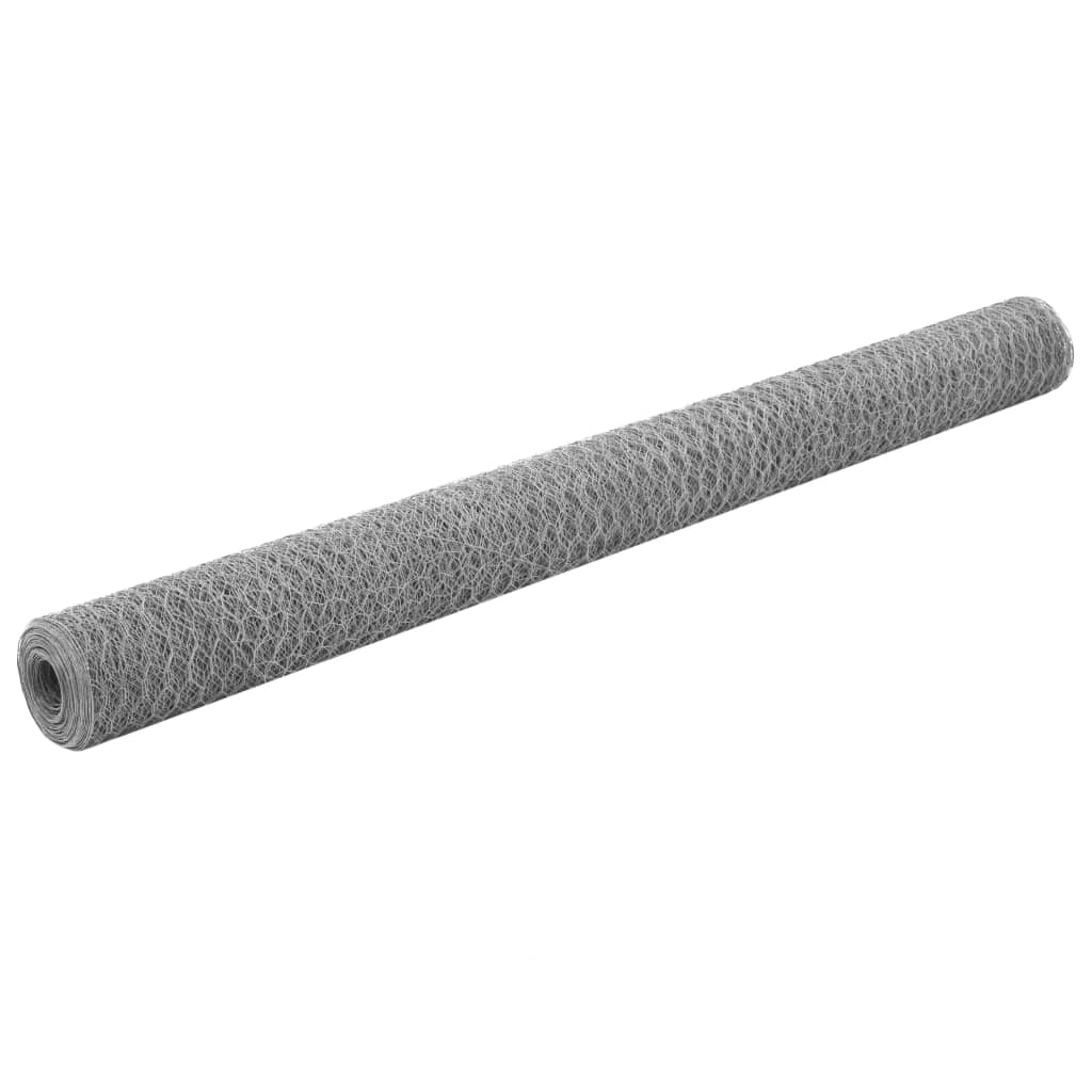 vidaXL Cerca de arame galinheiro c/ revestimento em PVC 25x0,5 m verde