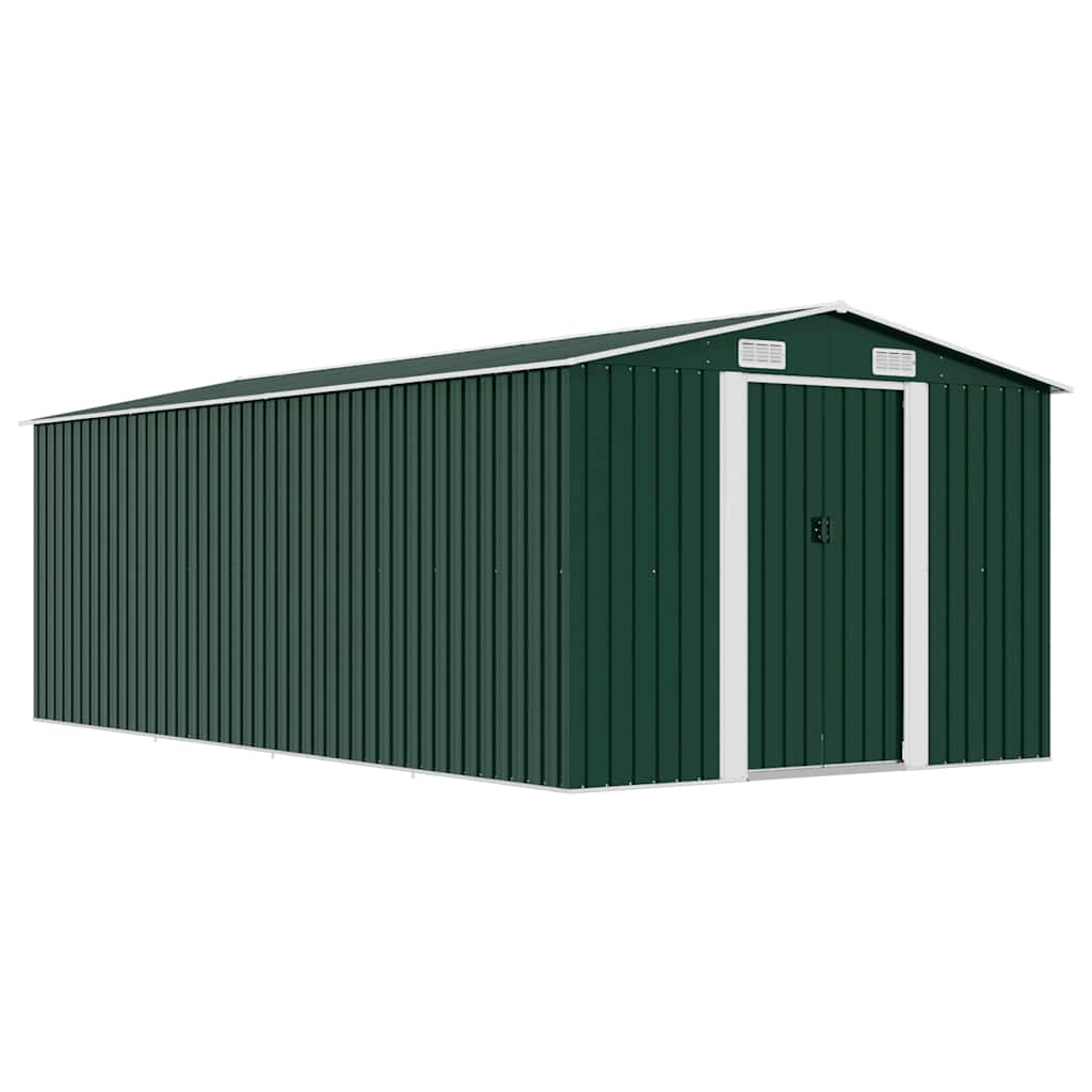 vidaXL Abrigo de jardim 257x298x178 metal verde