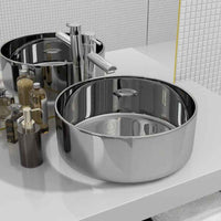 vidaXL Lavatório redondo branco cerâmica 40x15 cm