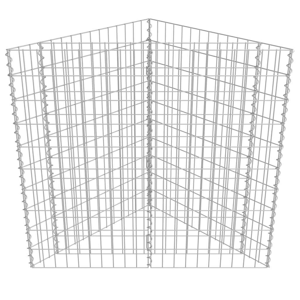vidaXL Canteiro elevado/cesto gabião 75x75x100 cm aço galvanizado