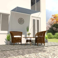 vidaXL Toldo retrátil 150x150 cm azul e branco