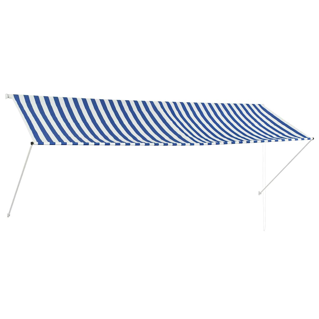 vidaXL Toldo retrátil 150x150 cm azul e branco