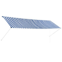 vidaXL Toldo retrátil 150x150 cm azul e branco
