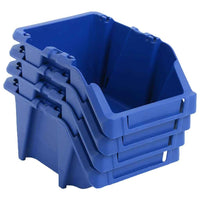 vidaXL Caixas de arrumação empilháveis 250 pcs 103x165x76 mm azul