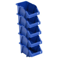 vidaXL Caixas de arrumação empilháveis 250 pcs 103x165x76 mm azul
