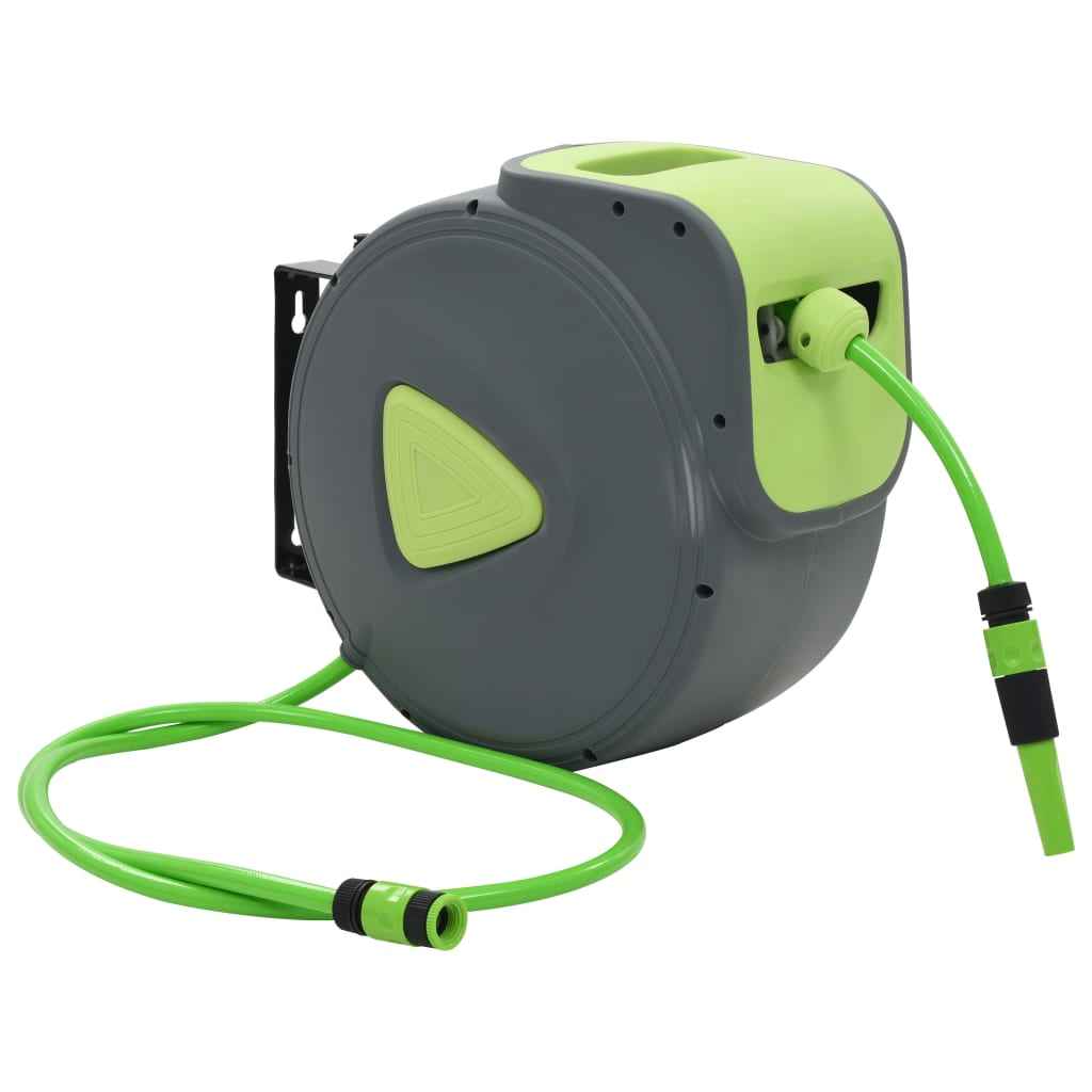 vidaXL Enrolador retrátil automático de parede p/ mangueira 10 + 1 m