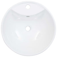 vidaXL Lavatório com extravasamento 46,5x18 cm cerâmica branco