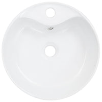 vidaXL Lavatório com extravasamento 36x13 cm cerâmica branco
