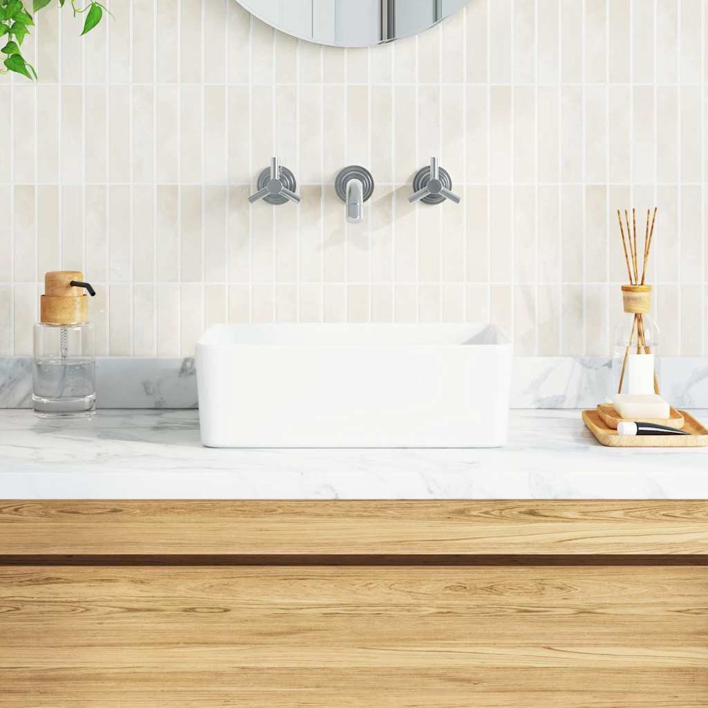 vidaXL Lavatório 40x30x13 cm cerâmica branco