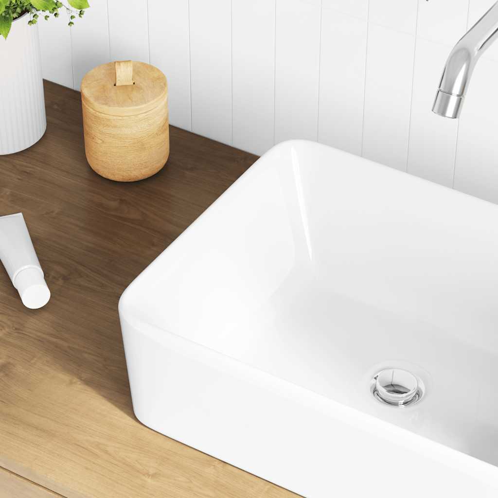 vidaXL Lavatório 40x30x13 cm cerâmica branco