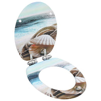 vidaXL Assento de sanita com tampa design simples MDF branco