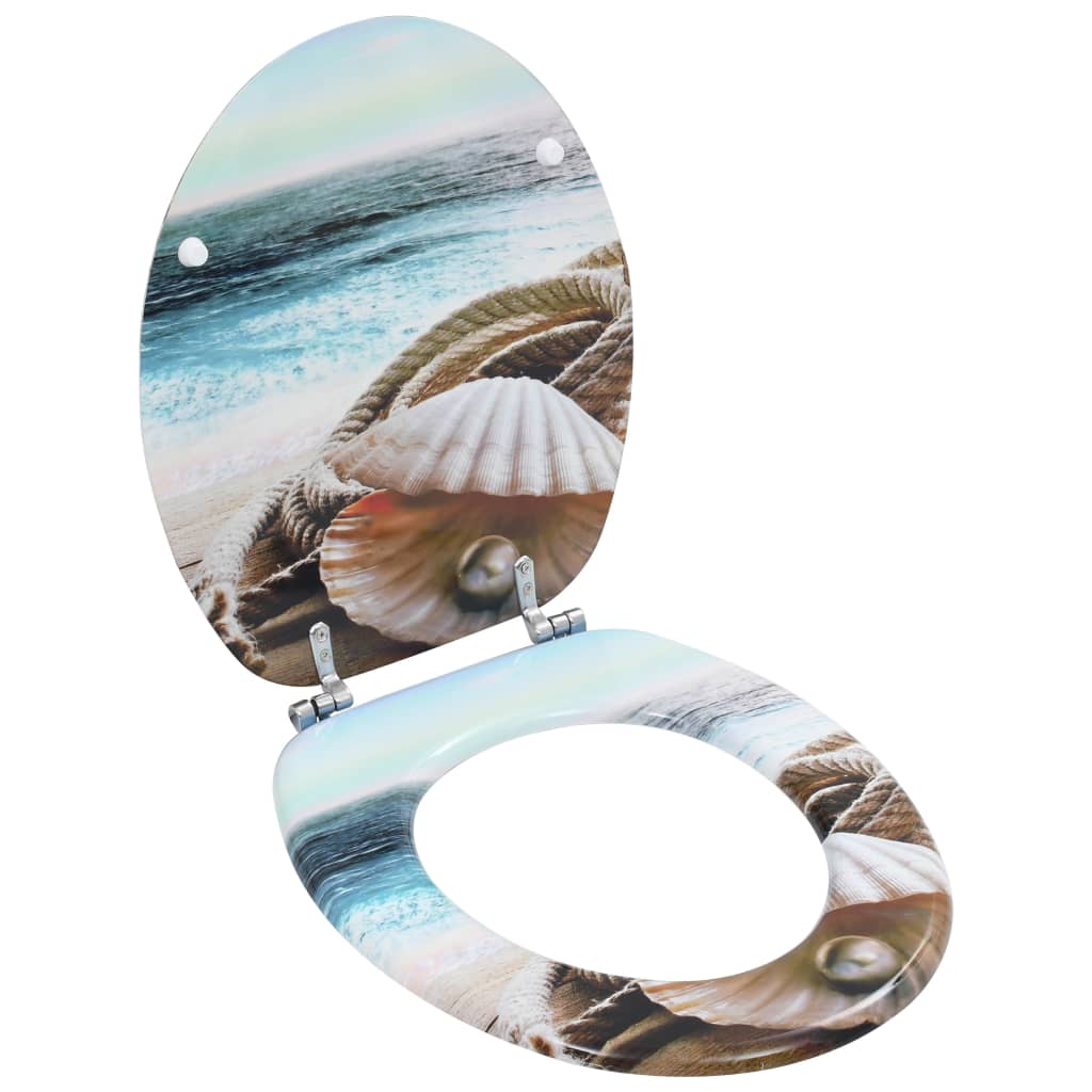 vidaXL Assento de sanita com tampa design simples MDF branco