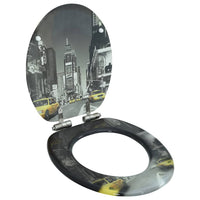 vidaXL Assento de sanita com tampa design simples MDF branco