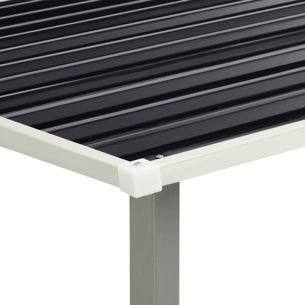 vidaXL Abrigo jardim c/ portas de correr 386x131x178 cm aço antracite
