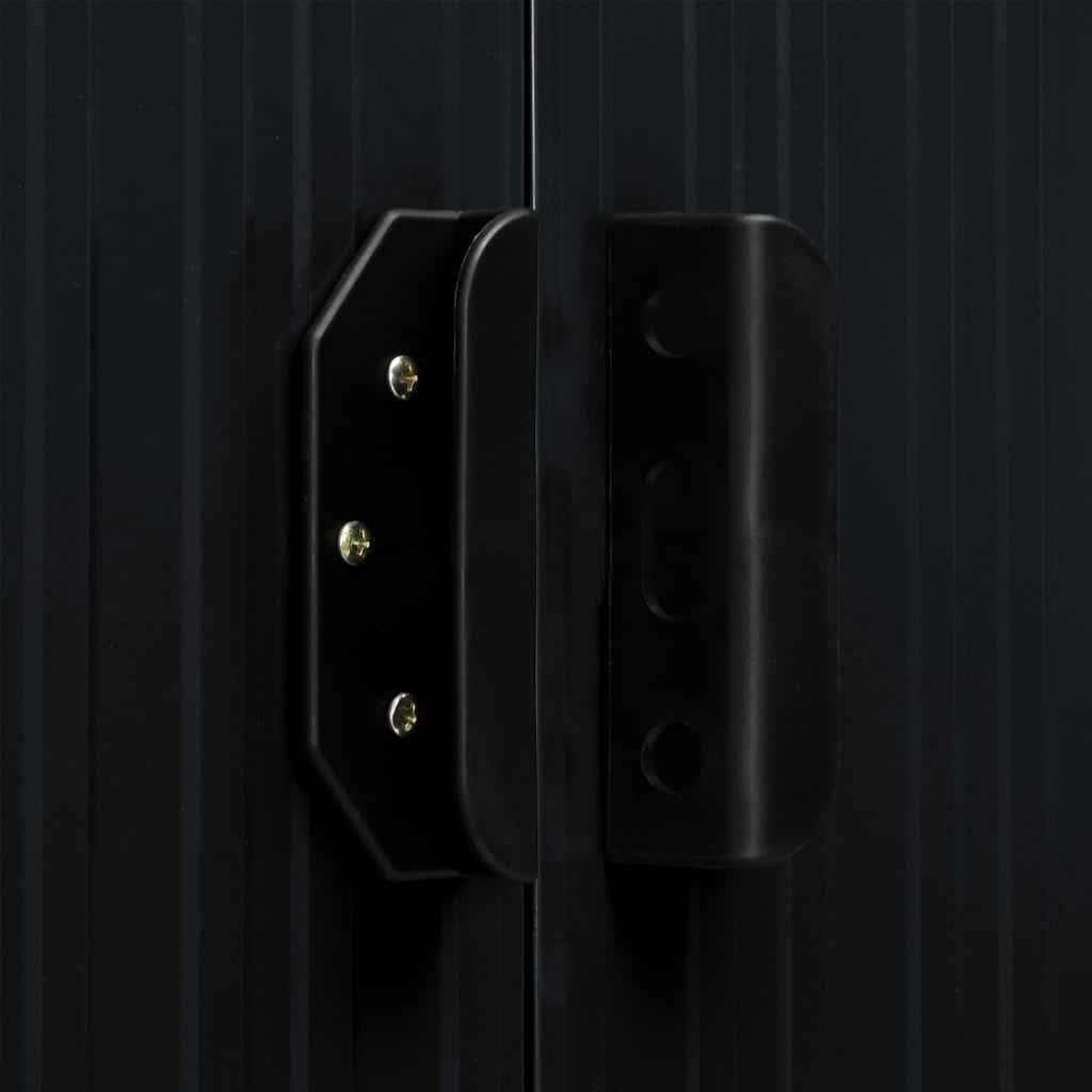 vidaXL Abrigo jardim c/ portas de correr 386x131x178 cm aço antracite