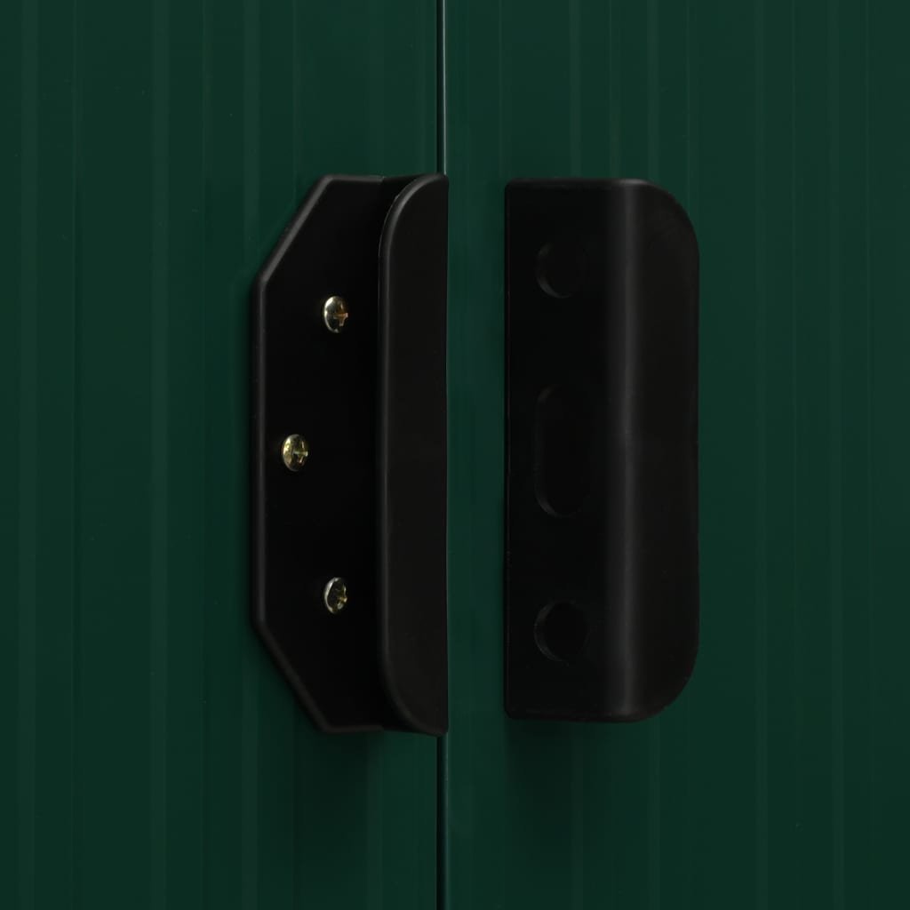 vidaXL Abrigo de jardim com alpendre 346x236x181 cm aço verde